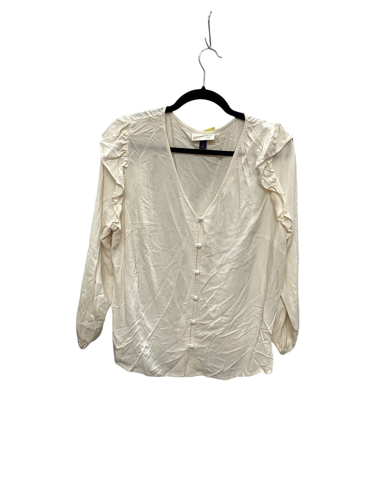 Top Long Sleeve By Universal Thread In Cream, Size: L