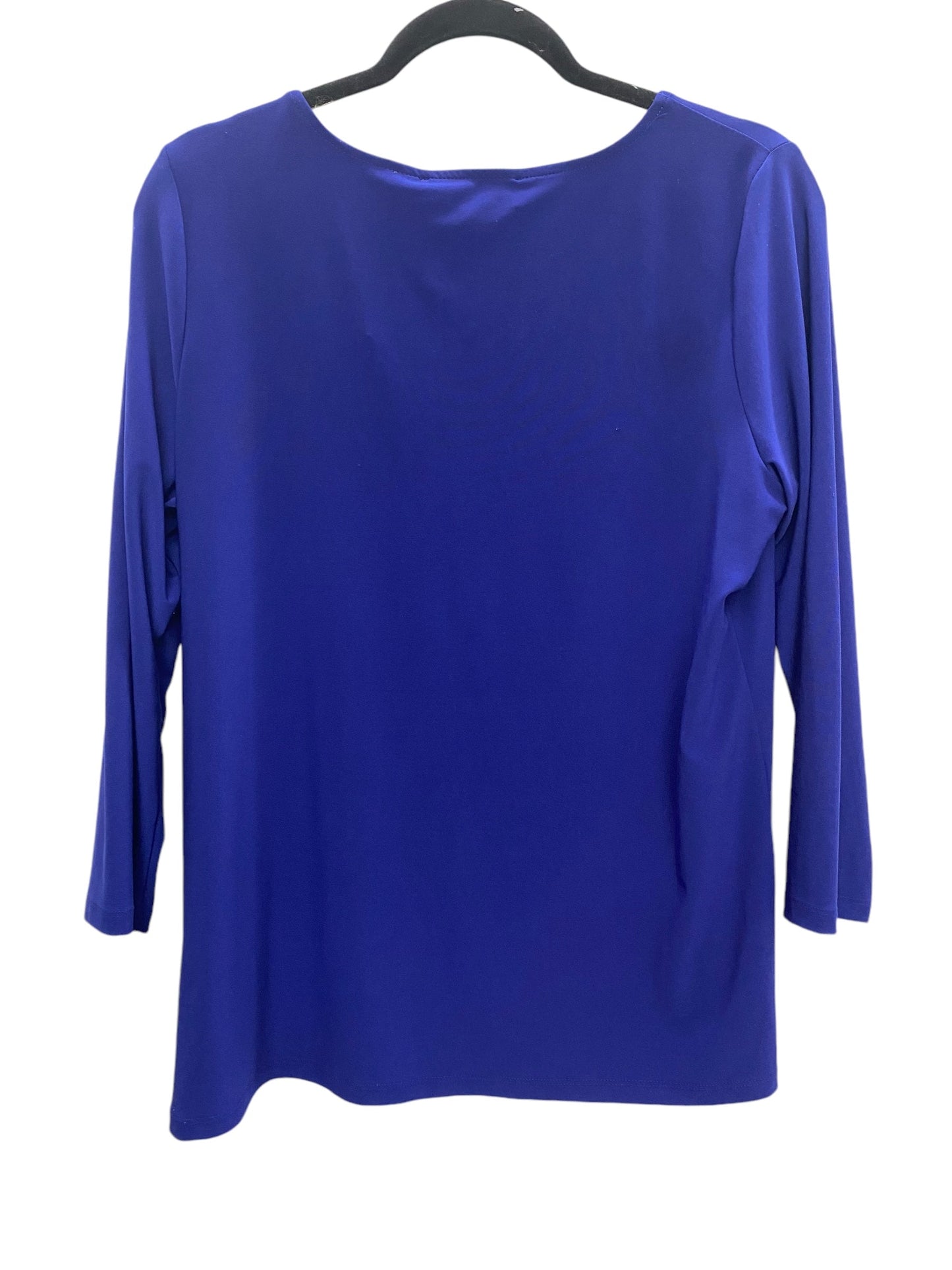 Top Long Sleeve By Kasper In Blue, Size: L