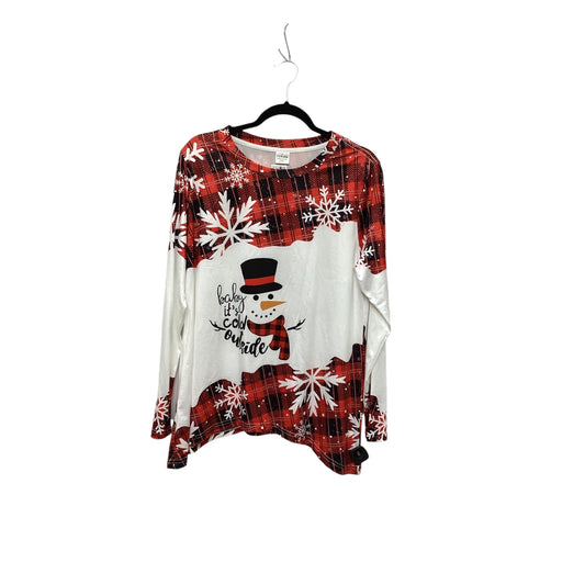 Top Long Sleeve By Cmf In Plaid Pattern, Size: L