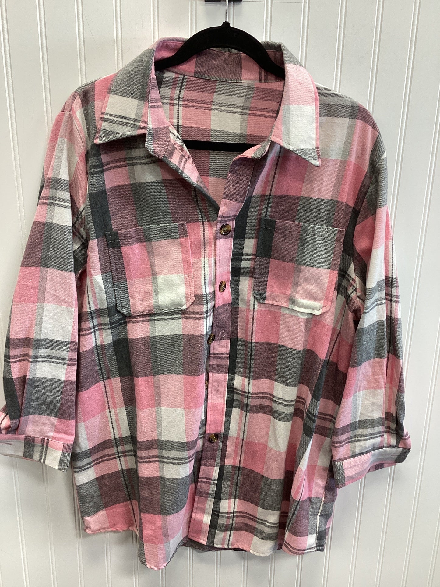 Top Ls By Cmc In Grey & Pink, Size:L