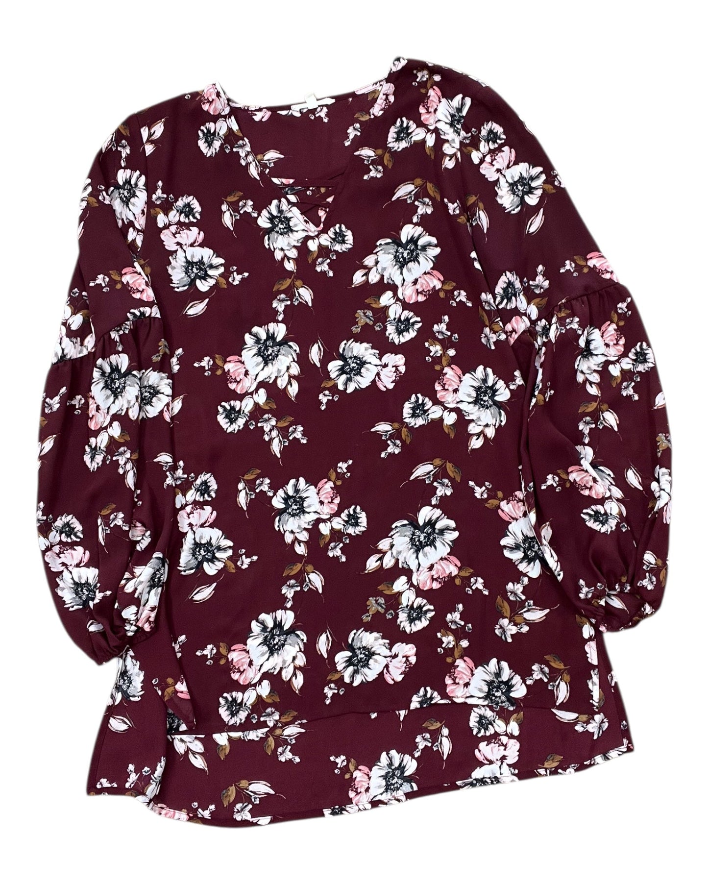 Top Ls By Maurices In Maroon, Size:S