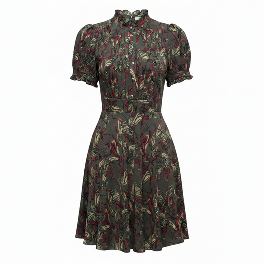Silk Big Band Dress by Mise en Scene by Ruffian X Anthropologie In Multi-colored, Size: 0