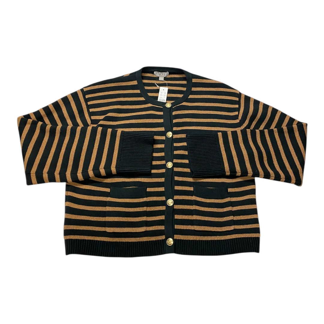 Sweater Cardigan By J. Crew In Striped Pattern, Size:L