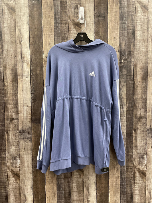 Purple Athletic Sweatshirt Hoodie Adidas, Size Xl
