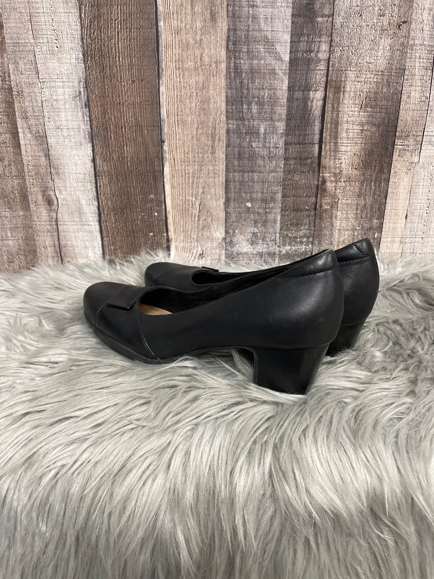 Black Shoes Heels Block Clarks, Size 7.5