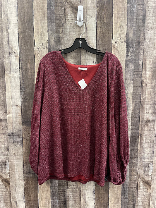 Top Long Sleeve By Maurices In Red, Size: 2X