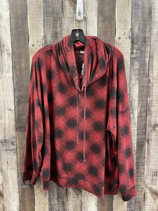 Top Long Sleeve By Maurices In Plaid Pattern, Size: 2x