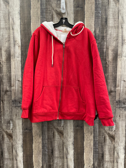 Jacket Fleece By Style And Company In Red, Size: 3x