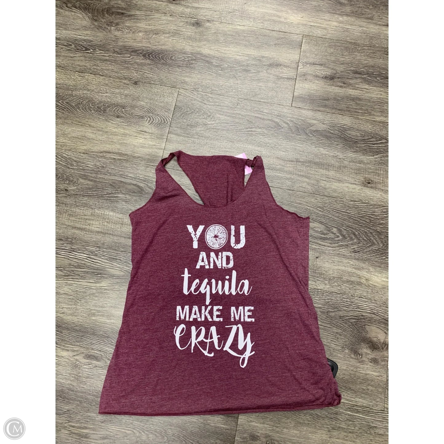 Top Sleeveless By Cmf In Maroon, Size: M