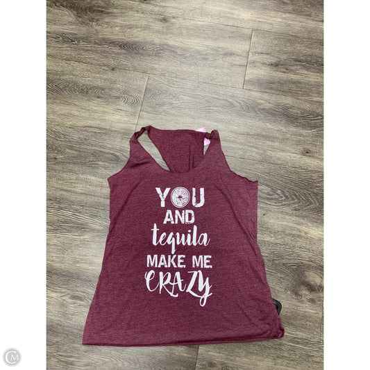 Top Sleeveless By Cmf In Maroon, Size: M