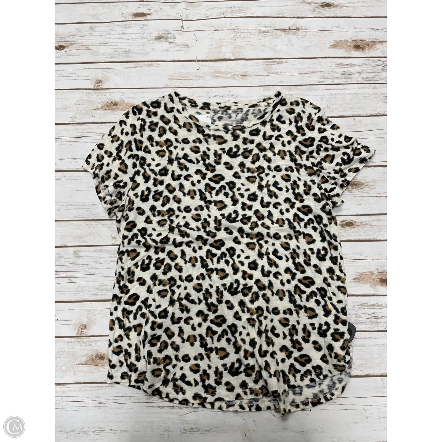 Top Short Sleeve By Banana Republic In Animal Print, Size: L