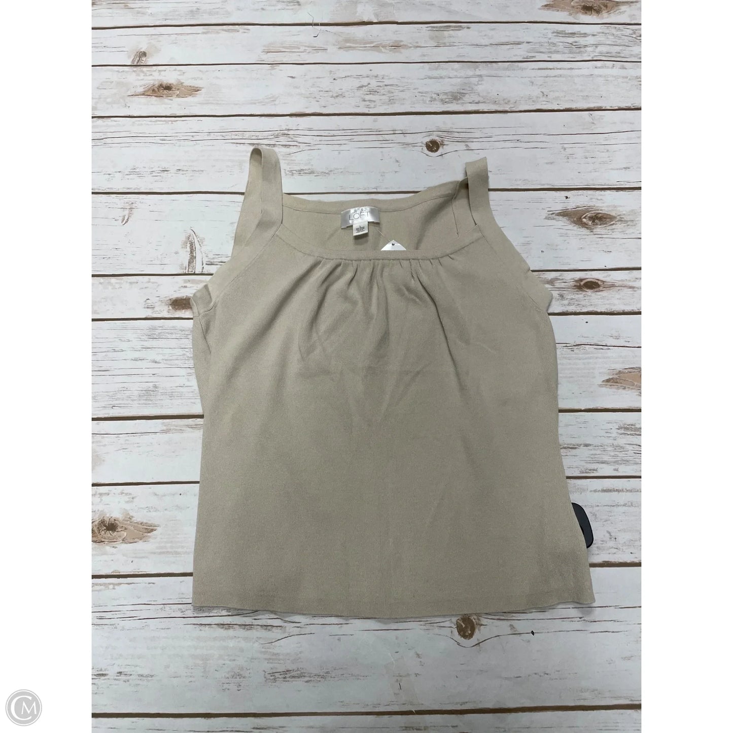 Top Sleeveless By Loft In Cream, Size: L