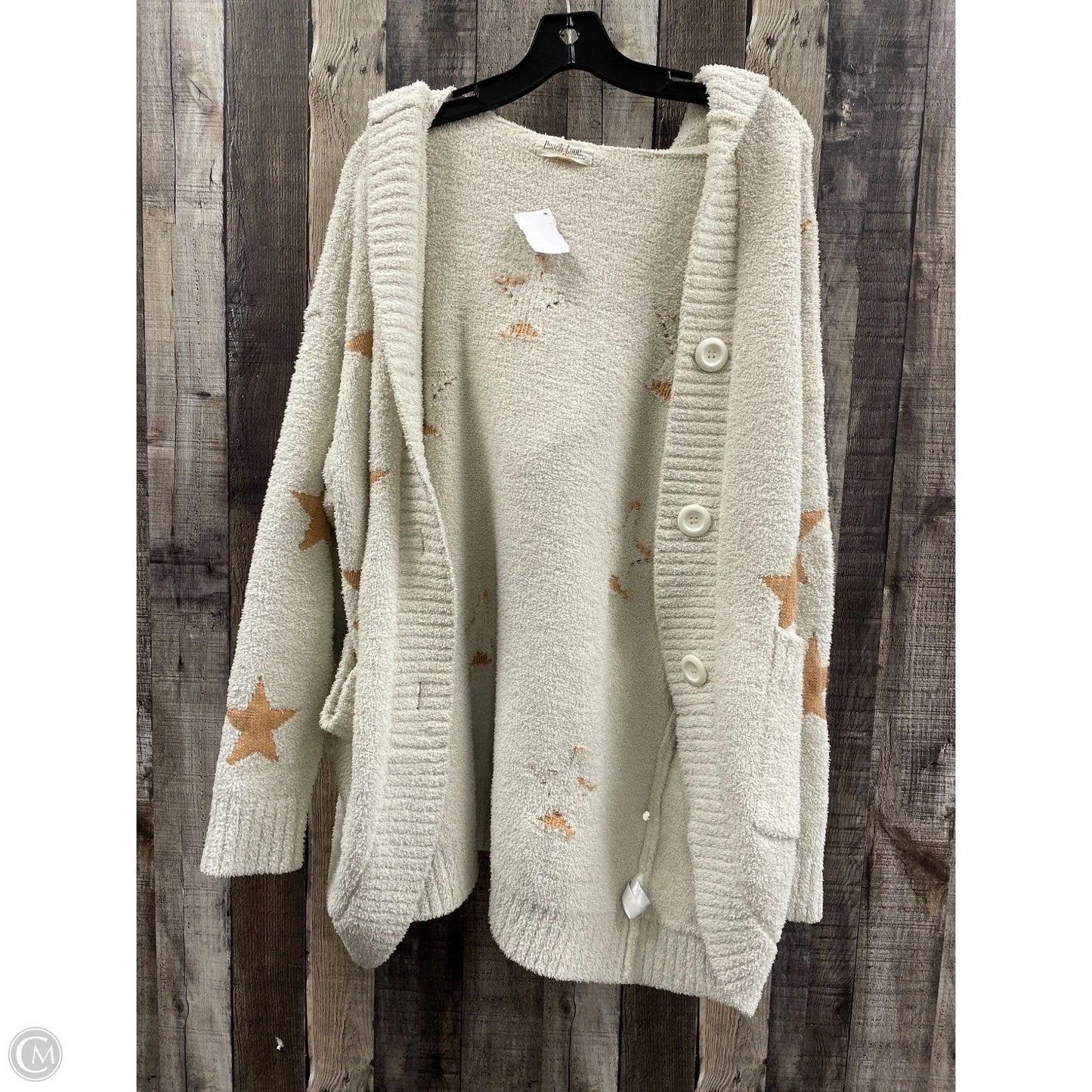 Sweater Cardigan By Peach Love Cream California In Cream, Size: M
