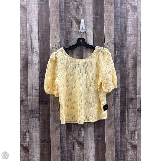 Top Short Sleeve By Loft In Yellow, Size: M