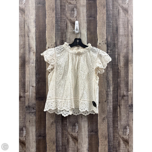 Top Short Sleeve By Cme In Cream, Size: L