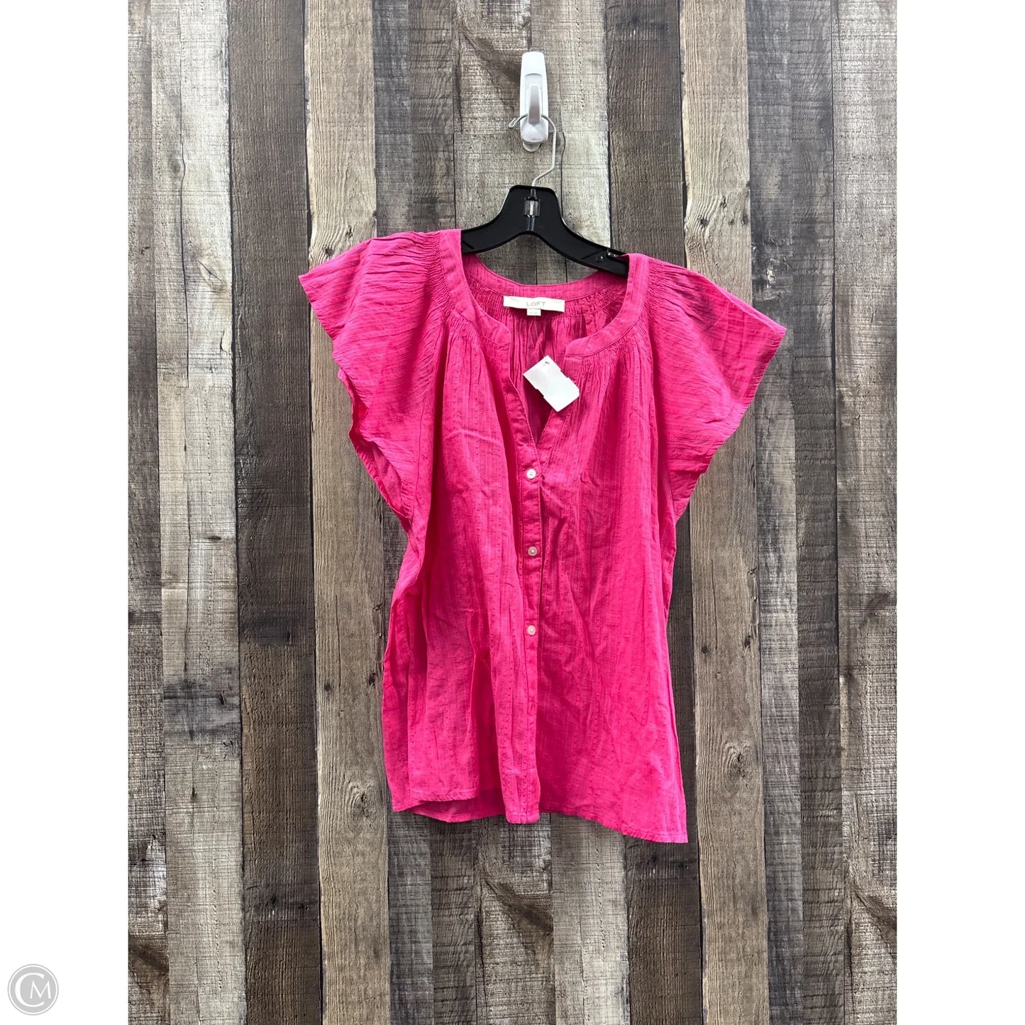 Top Short Sleeve By Loft In Pink, Size: Xs