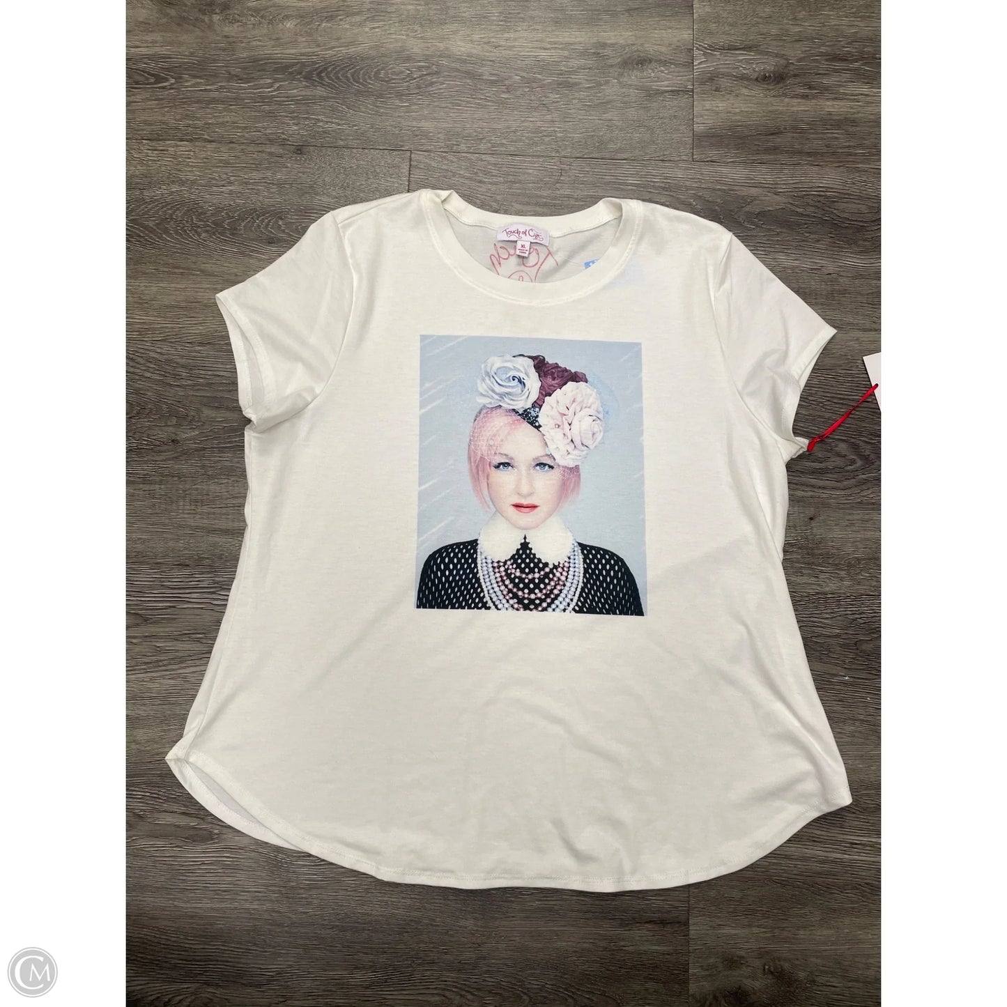 Top Short Sleeve By Cme In White, Size: Xl