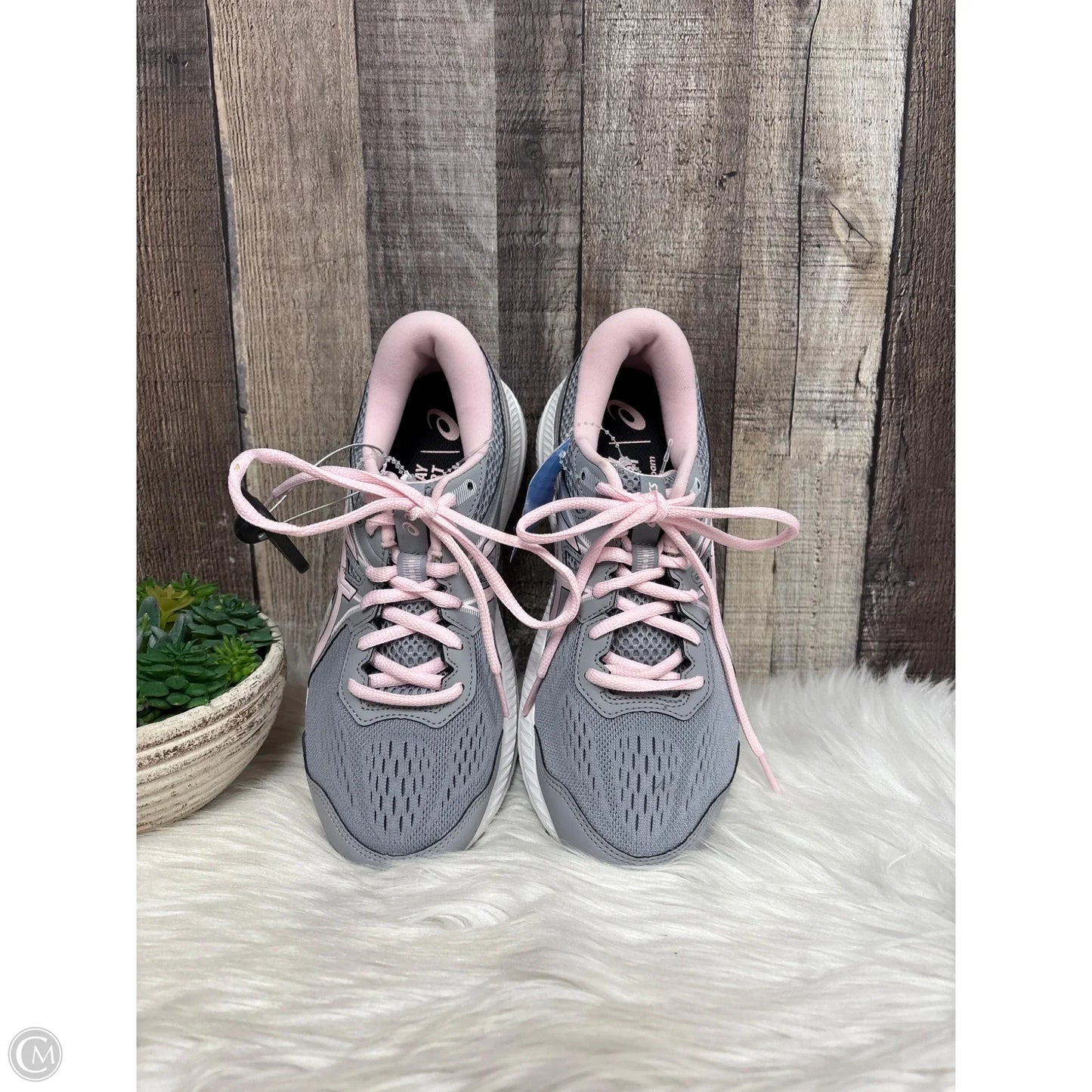 Shoes Athletic By Asics In Grey & Pink, Size: 7.5
