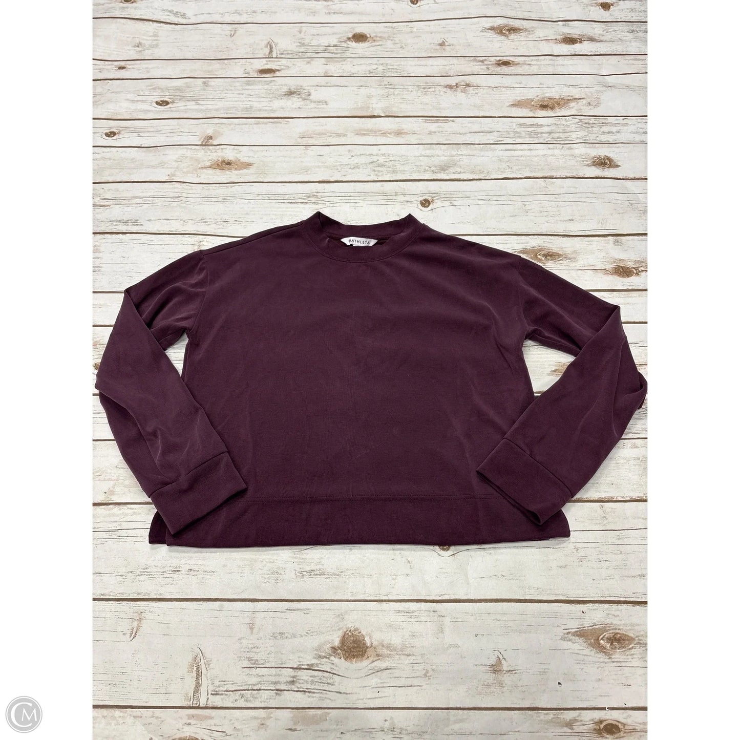 Athletic Top Long Sleeve Collar By Athleta In Maroon, Size: S