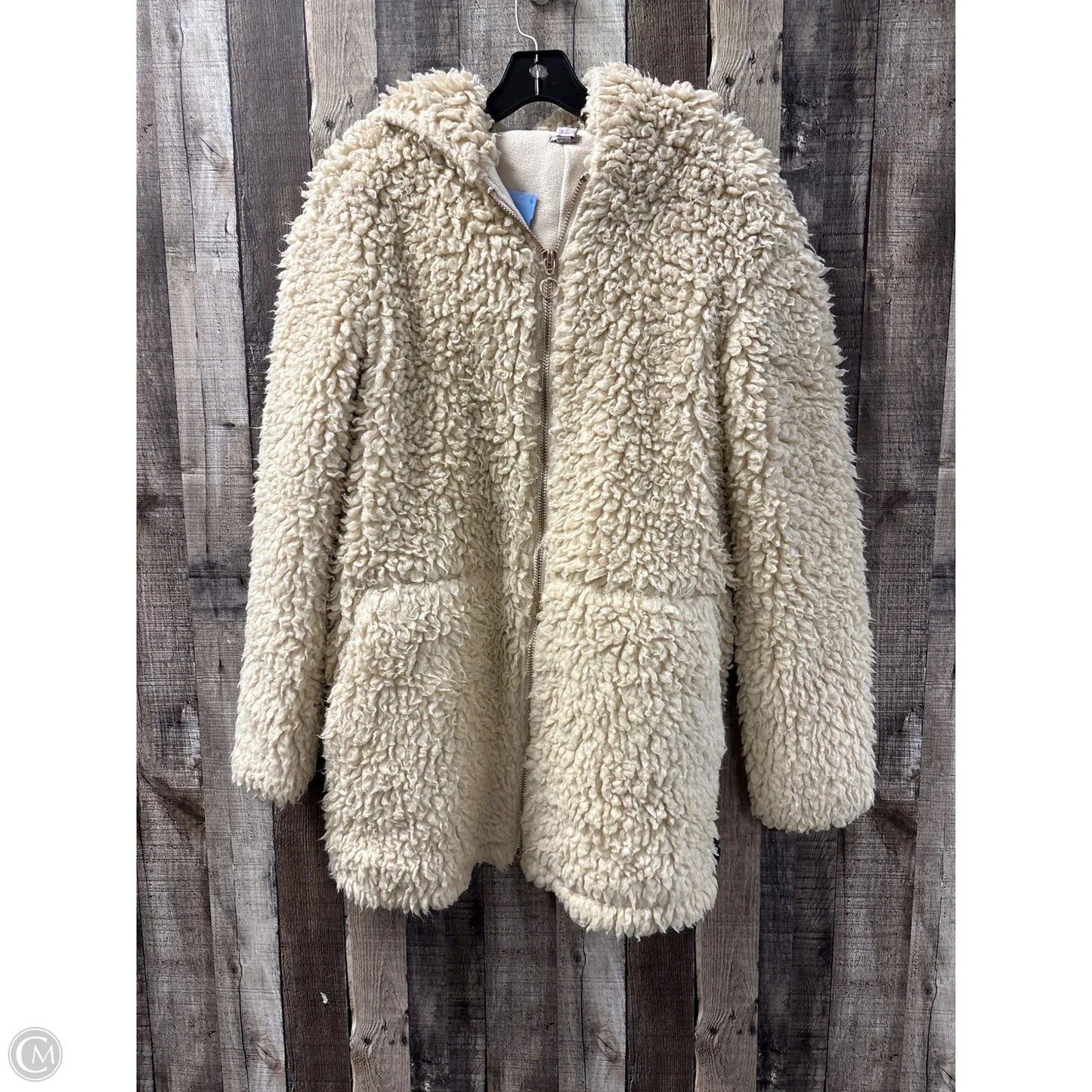 Coat Faux Fur & Sherpa By Ecote In Tan, Size: M