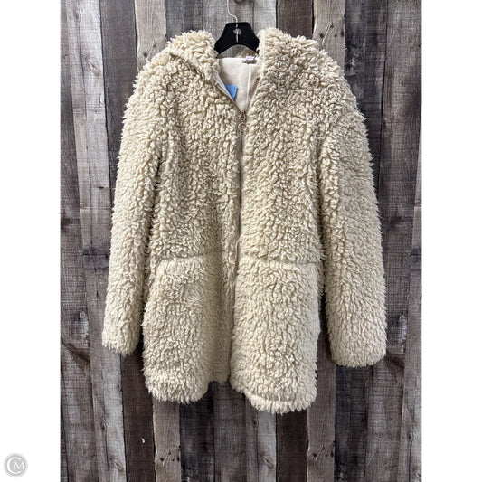 Coat Faux Fur & Sherpa By Ecote In Tan, Size: M