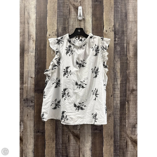 Top Sleeveless By Ophelia Roe In White, Size: 1x