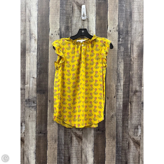 Top Short Sleeve By Loft In Yellow, Size: Xs