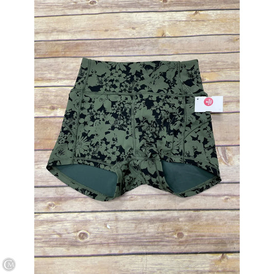 Athletic Shorts By Lululemon In Black & Green, Size: 4
