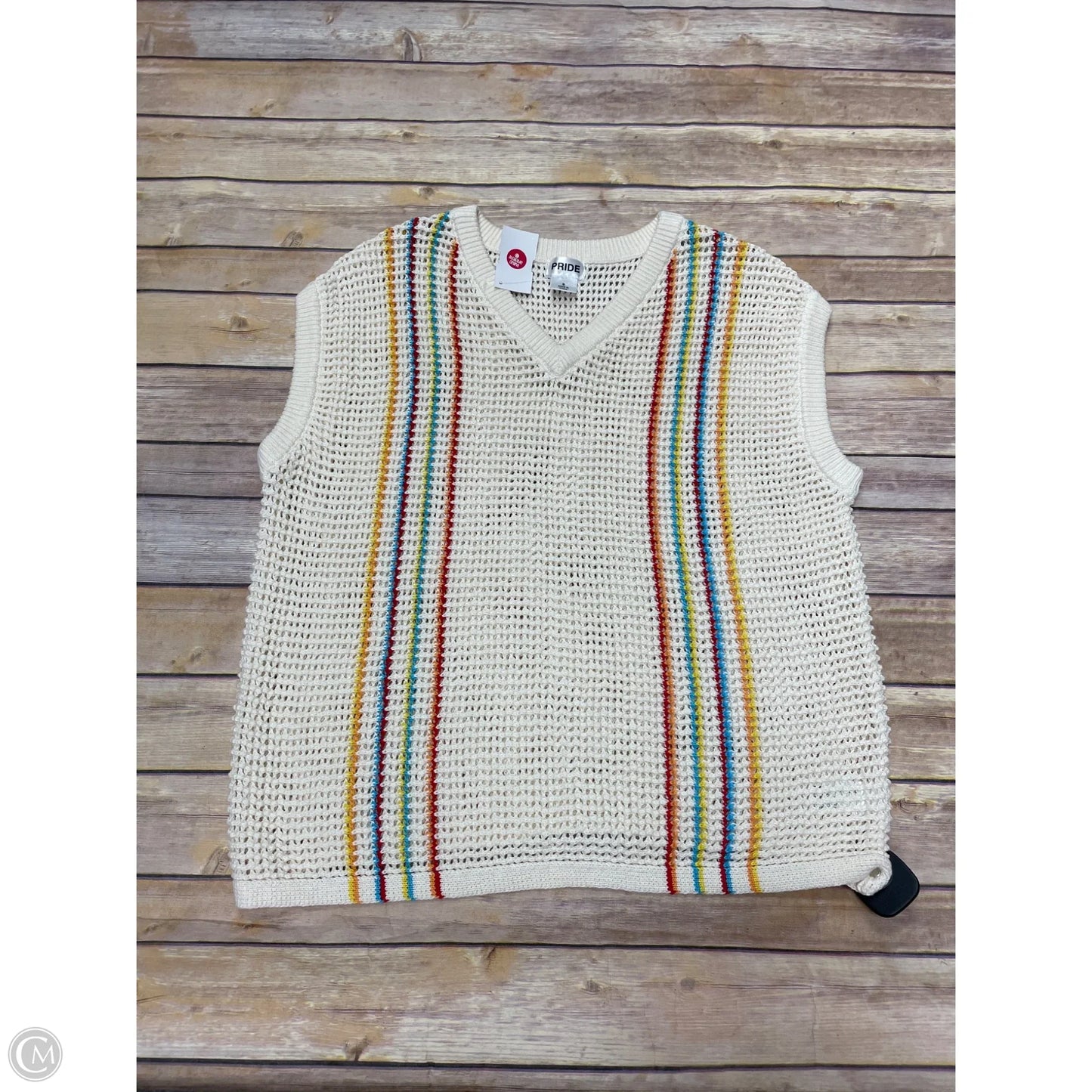 Sweater Short Sleeve By Cme In Cream, Size: S