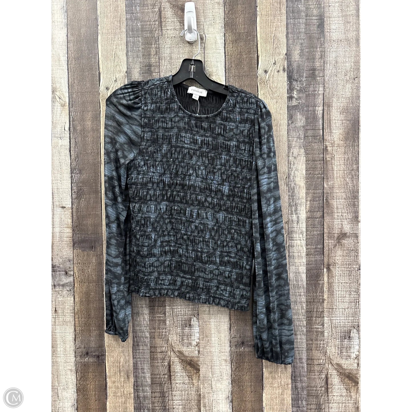 Top Long Sleeve By Evereve In Grey & Orange, Size: S