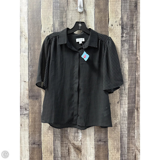 Blouse Short Sleeve By Evereve In Polkadot Pattern, Size: S