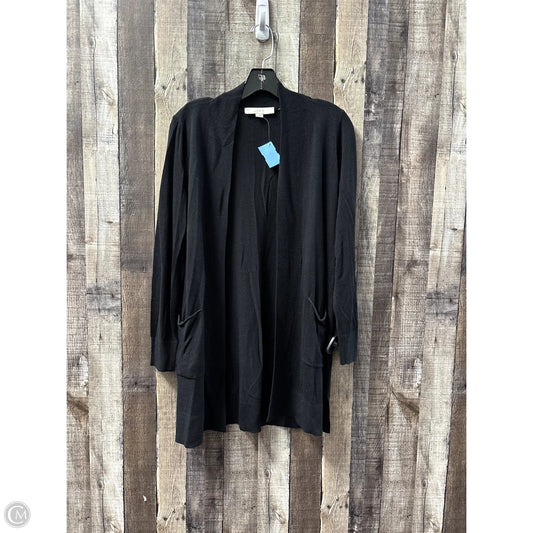 Sweater Cardigan By Loft In Black, Size: S