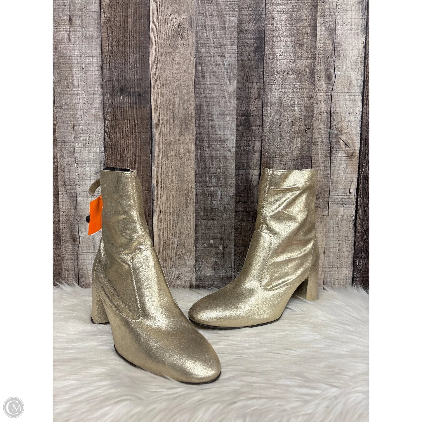 Boots Mid-calf Heels By Cme In Gold, Size: 9