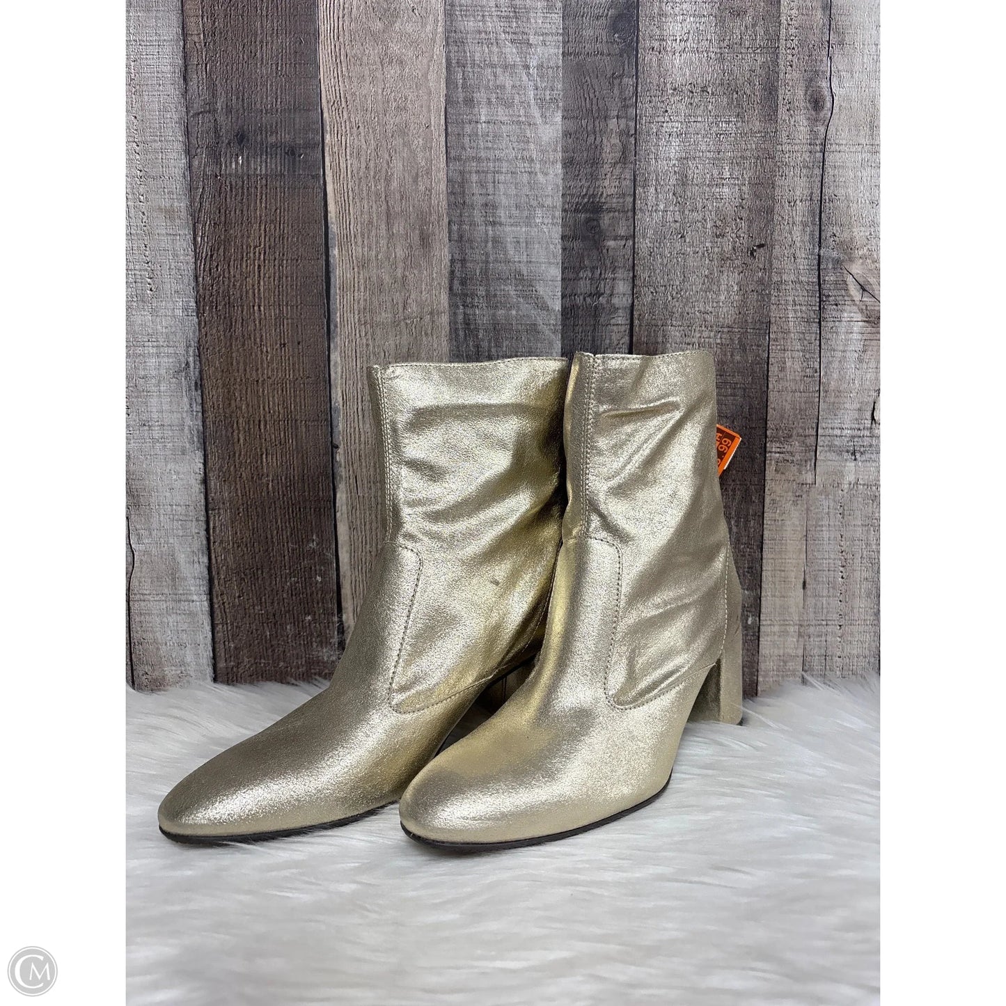 Boots Mid-calf Heels By Cme In Gold, Size: 9