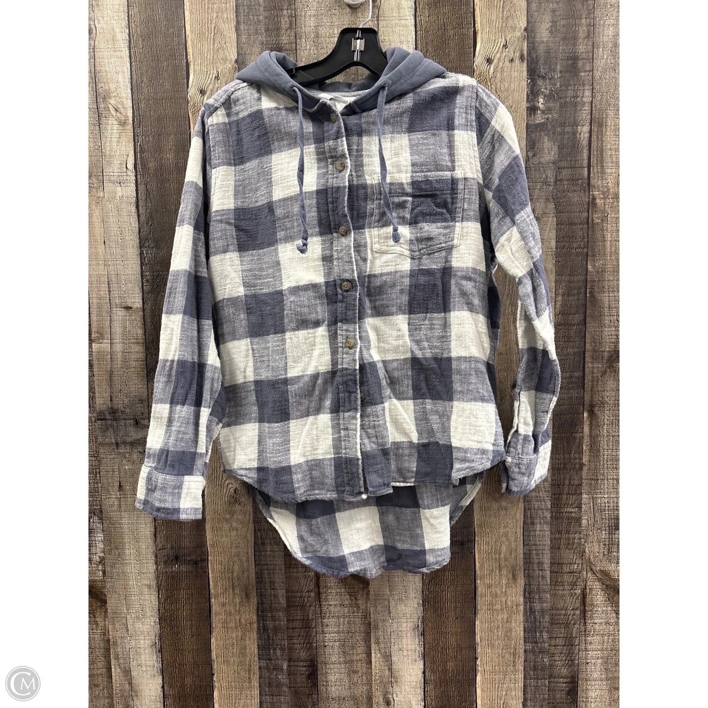 Top Long Sleeve By Time And Tru In Plaid Pattern, Size: M