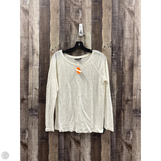 Top Long Sleeve By Banana Republic In Cream, Size: M