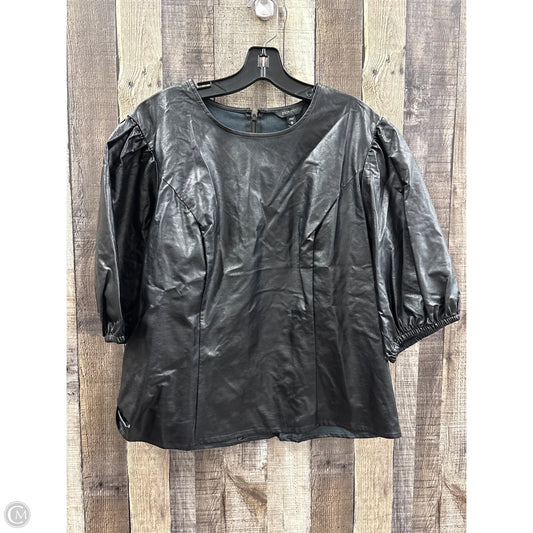 Top Short Sleeve By Express In Black, Size: Xl