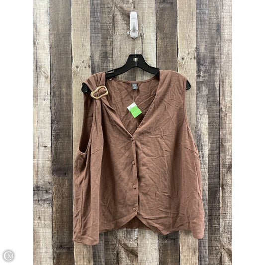 Top Sleeveless By Shein In Brown, Size: 4x
