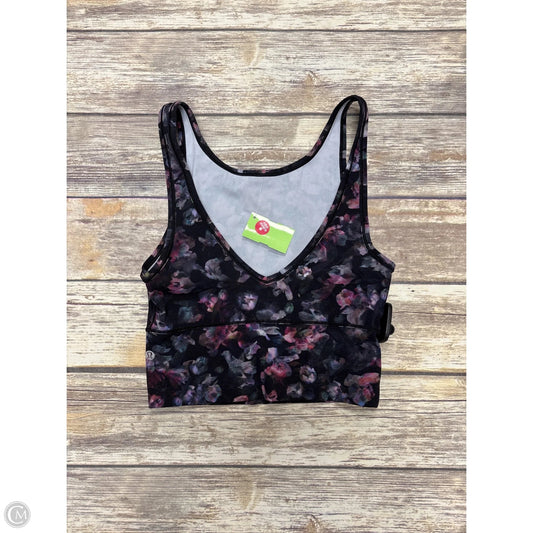 Athletic Tank Top By Lululemon In Floral Print, Size: 4