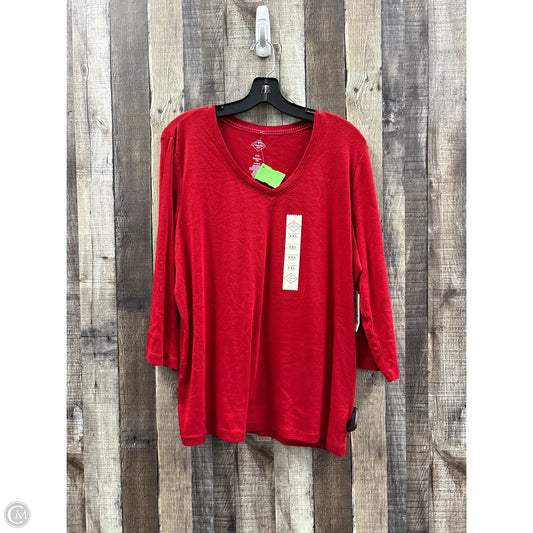 Top 3/4 Sleeve By St Johns Bay In Red, Size: Xxl