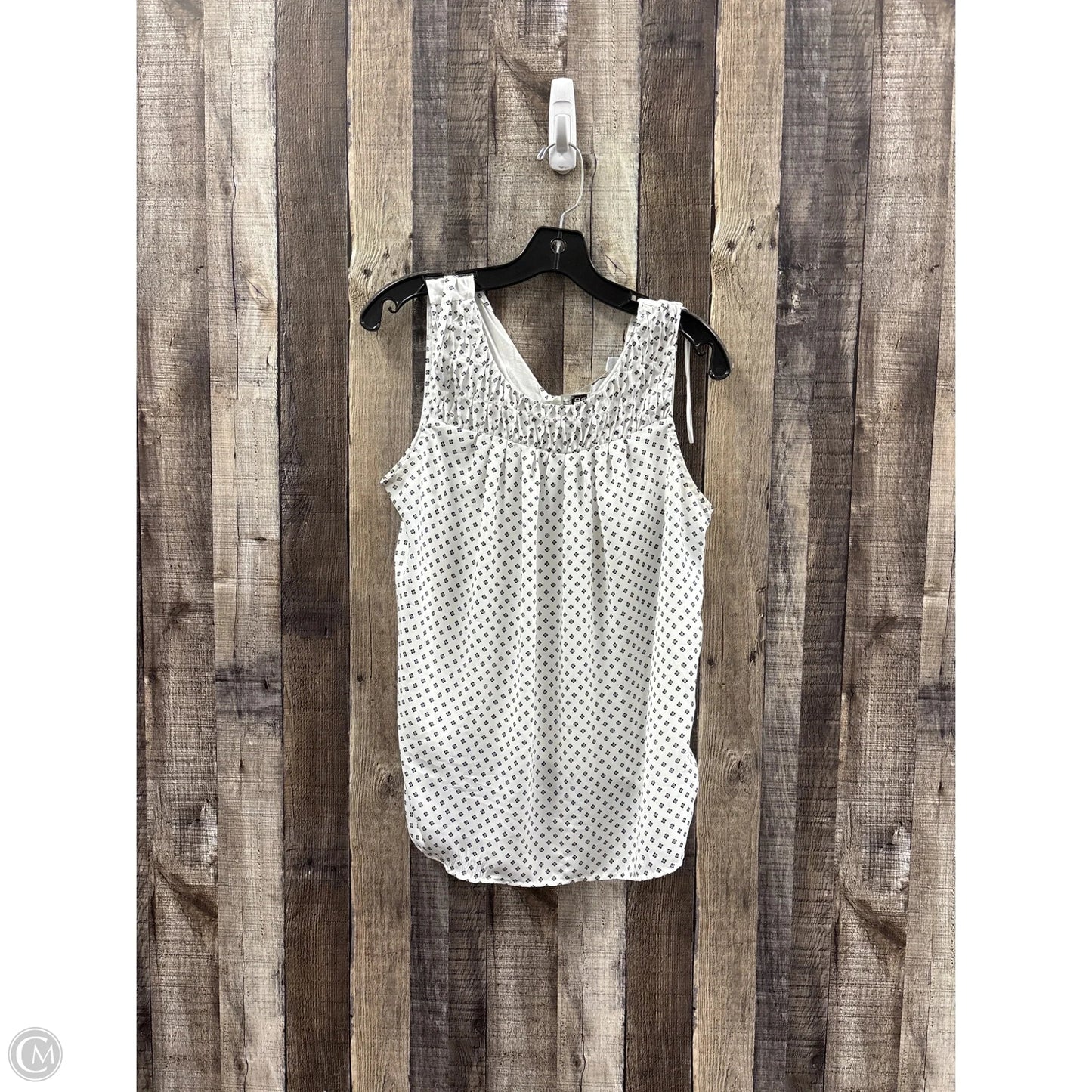 Top Sleeveless By Elle In Black & White, Size: L