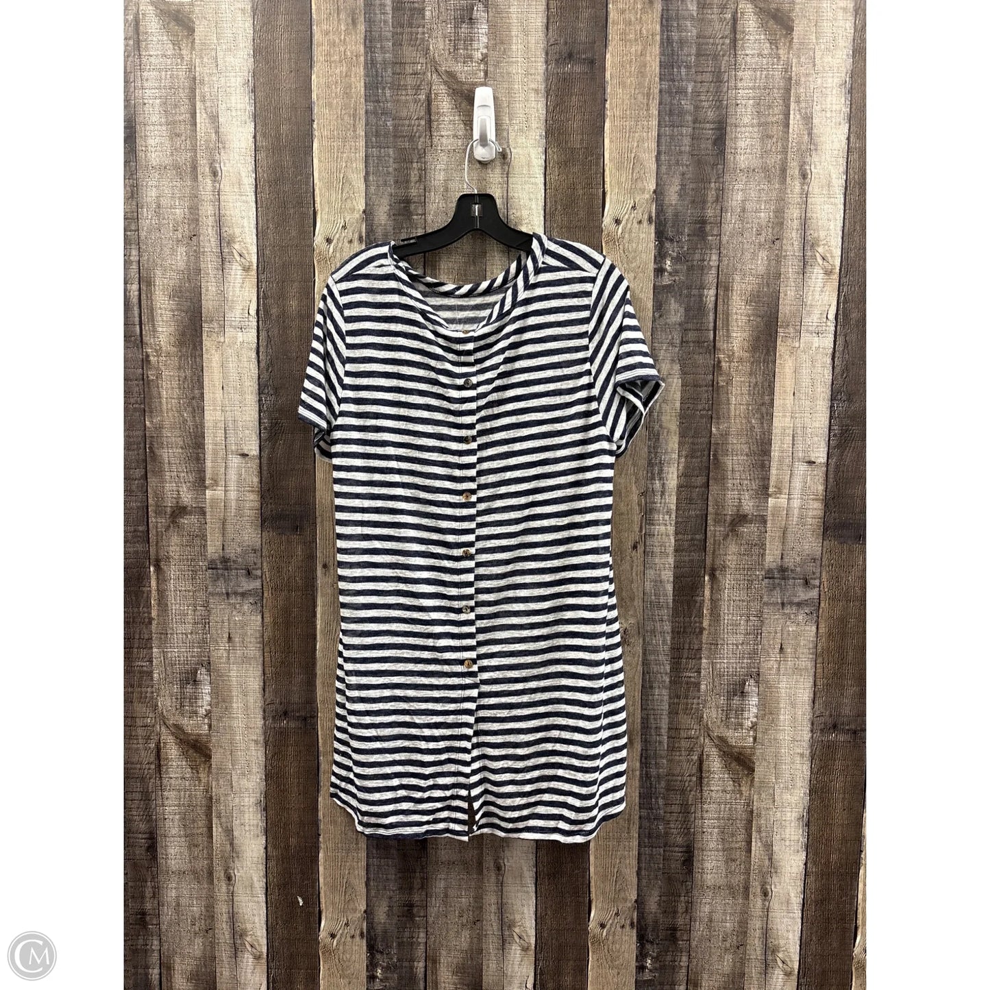 Top Short Sleeve By Coin In Striped Pattern, Size: 2x