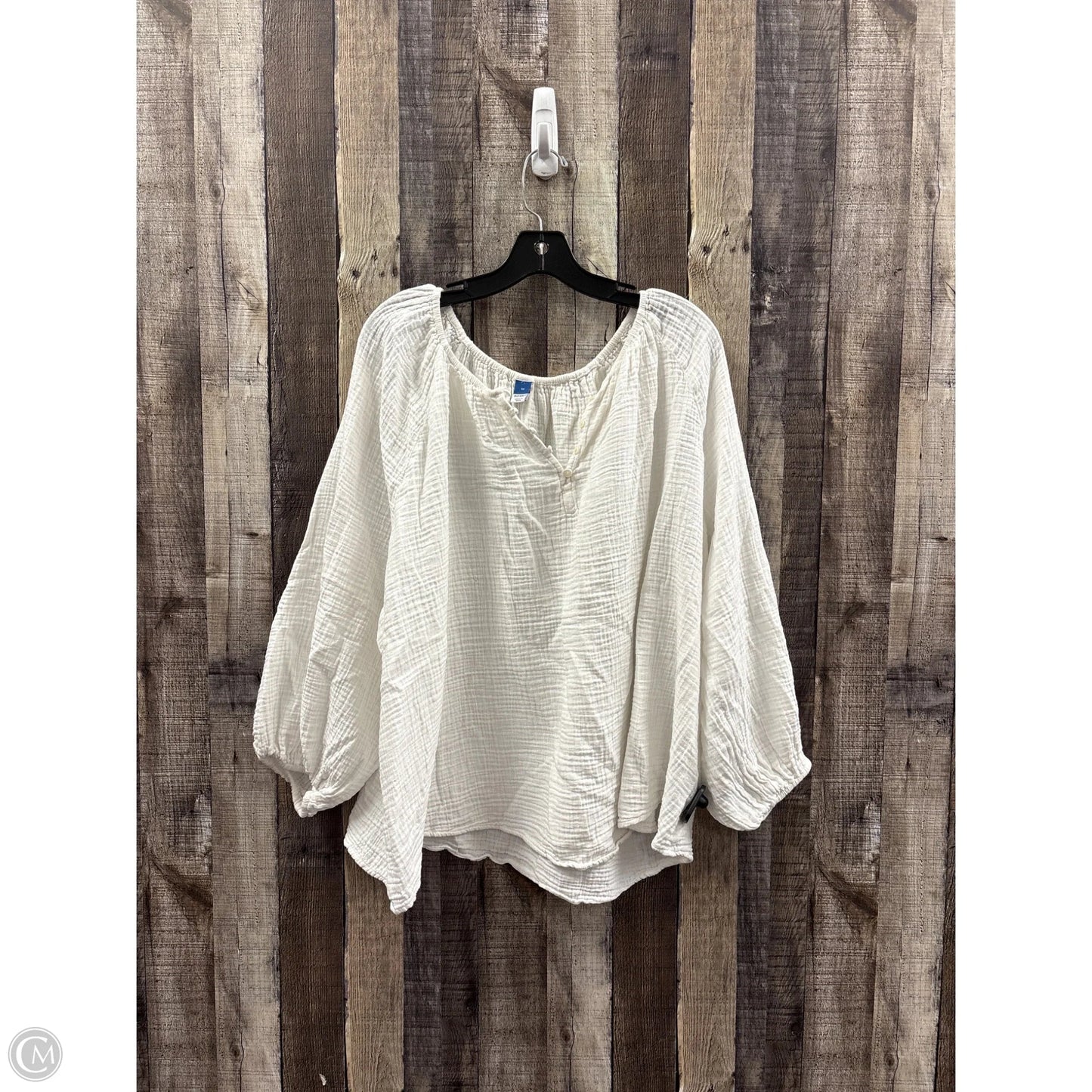 Top Long Sleeve By Old Navy In White, Size: 3x