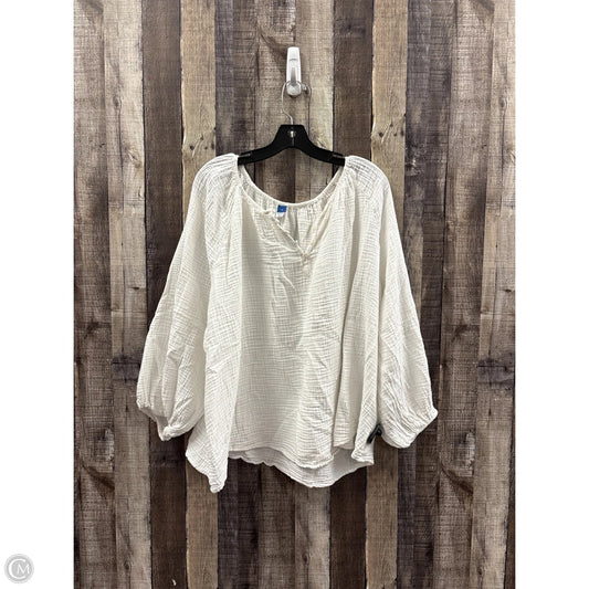 Top Long Sleeve By Old Navy In White, Size: 3x