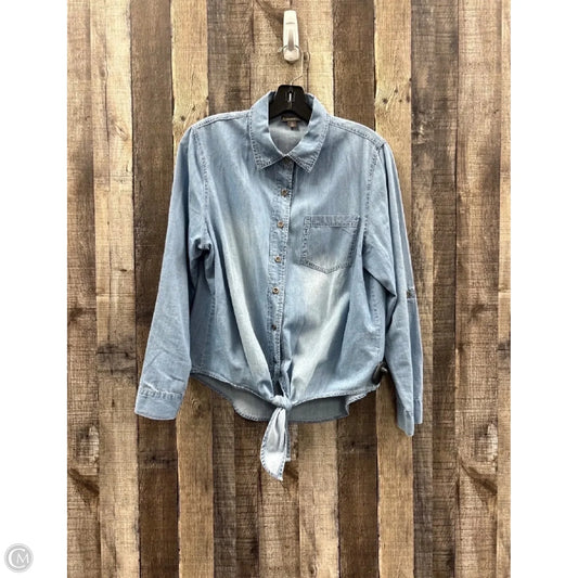 Top Long Sleeve By Roz And Ali In Blue, Size: M