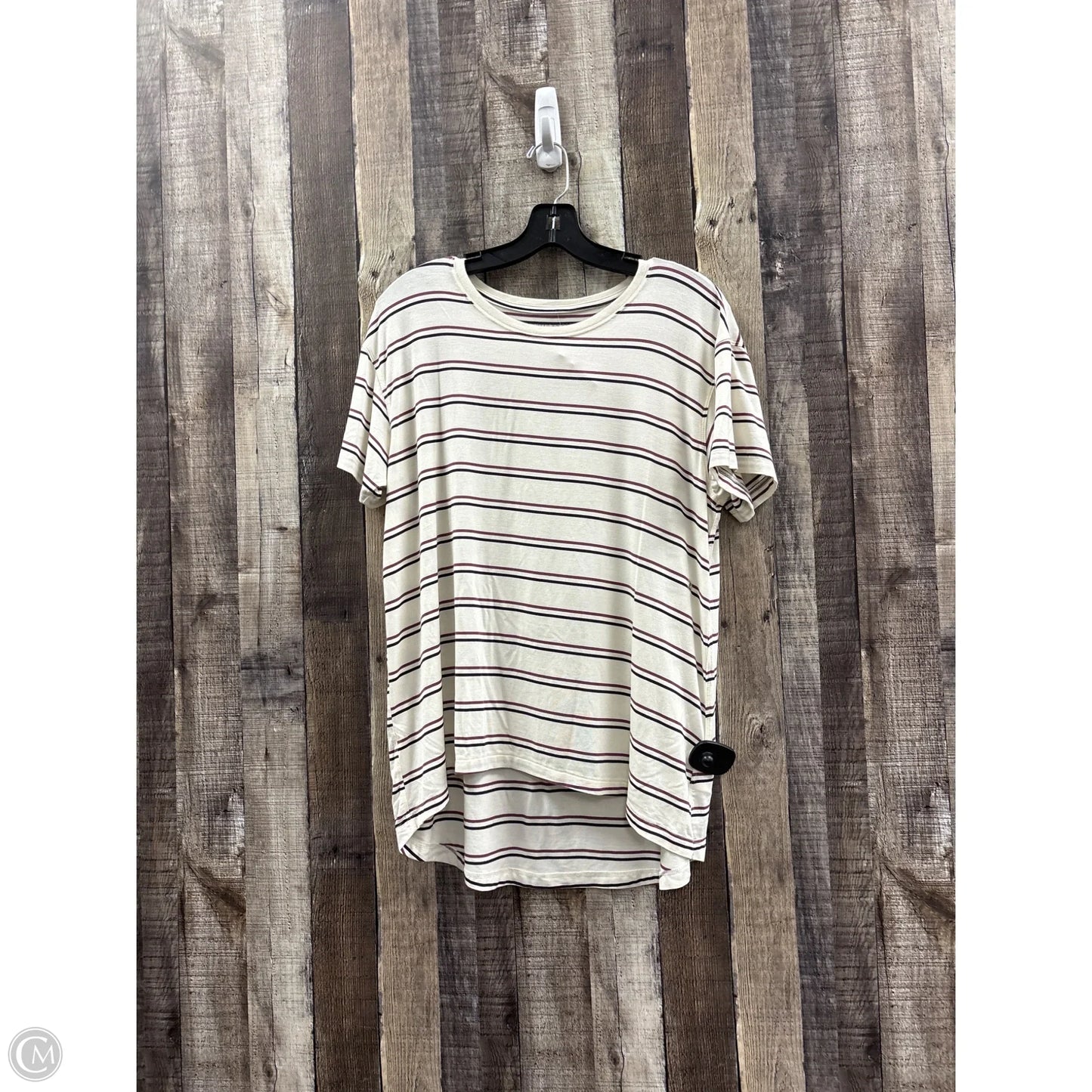 Top Short Sleeve By American Eagle In Striped Pattern, Size: S