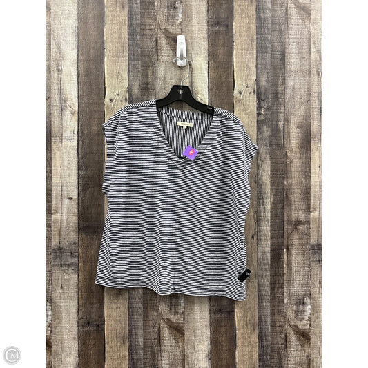 Top Short Sleeve By Madewell In Striped Pattern, Size: M