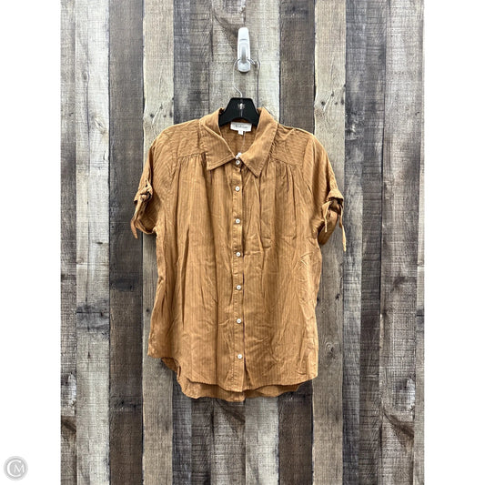 Top Short Sleeve By Bohme In Tan, Size: S