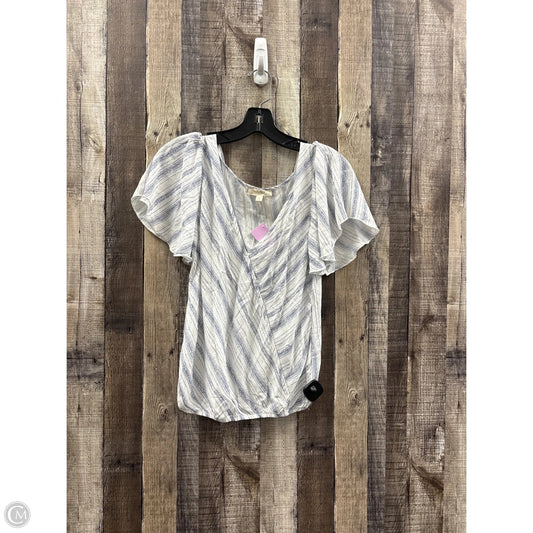 Top Short Sleeve By Rebellion In Blue & White, Size: S