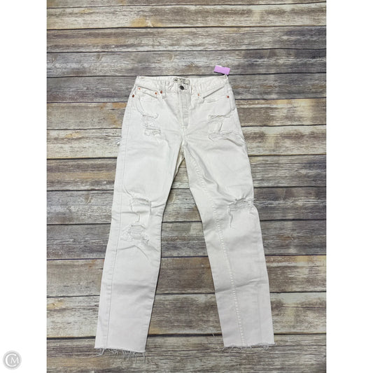 Jeans Straight By Free People In Cream, Size: 4